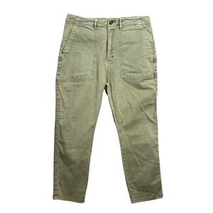 Pistola Utility Straight Leg Crop Pants Size 31 Light Green High Rise Waist
